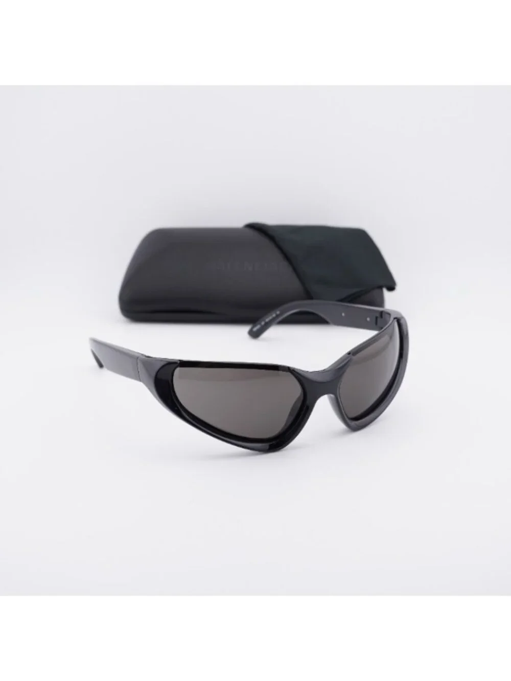 Balenciaga BB0202S 001 Unisex Sunglasses Black Geometric Frame, Grey Lenses